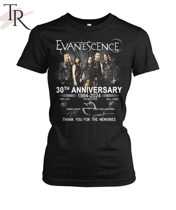 Evanescence 30th Anniversary 1994 – 2024 Thank You For The Memories T-Shirt