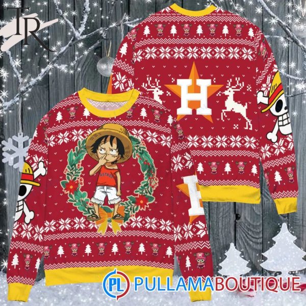 Houston Astros x Luffy One Piece Ugly Christmas Sweater