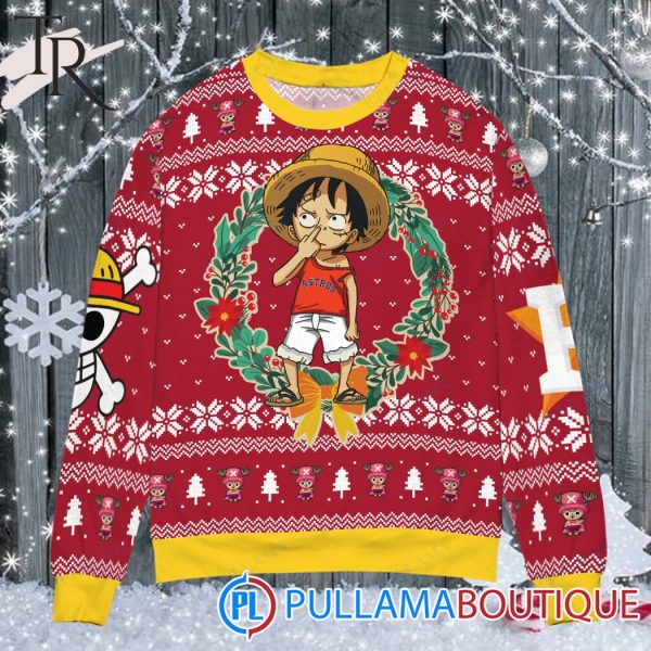 Houston Astros x Luffy One Piece Ugly Christmas Sweater