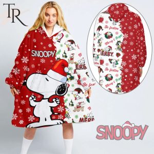 Snoopy Merry Bright Blanket Hoodie