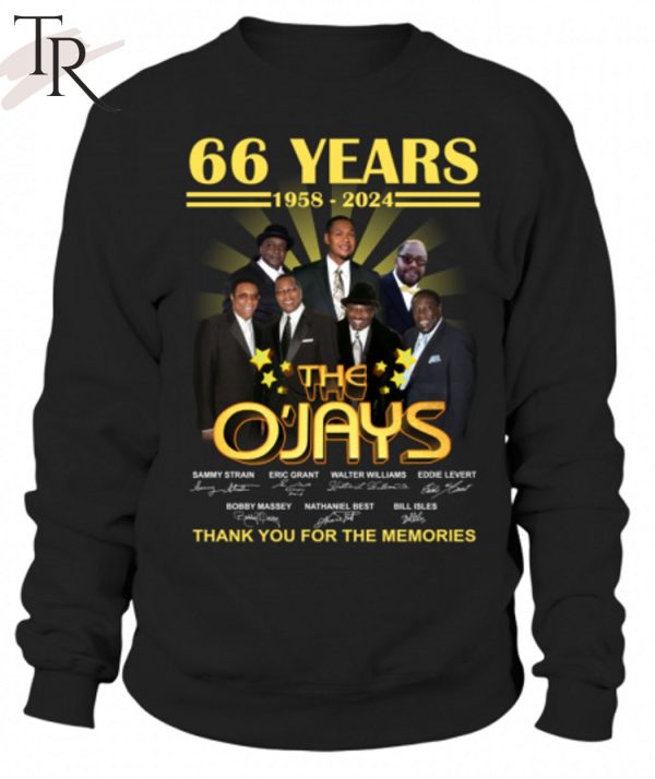 66 Years 1958 – 2024 The O’Jays Thank You For The Memories T-Shirt