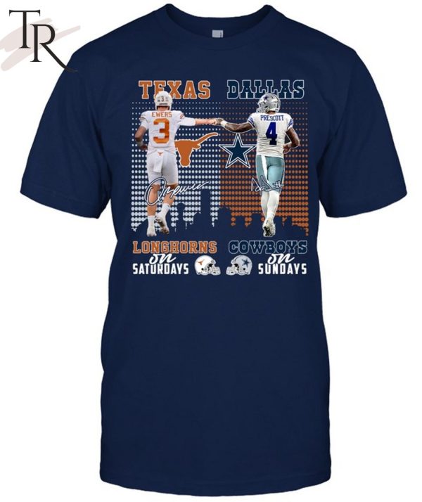 Texas Longhorns On Saturdays And Dallas Cowboys On Sundays T-Shirt