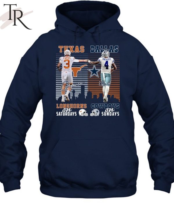 Texas Longhorns On Saturdays And Dallas Cowboys On Sundays T-Shirt