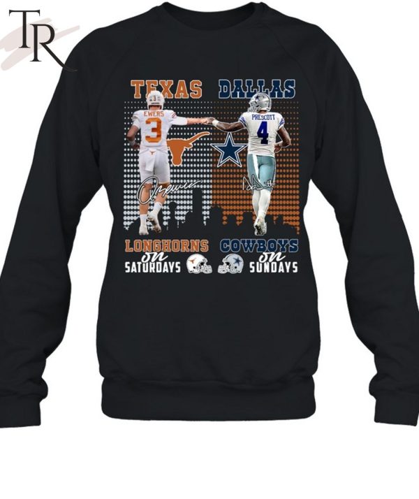 Texas Longhorns On Saturdays And Dallas Cowboys On Sundays T-Shirt