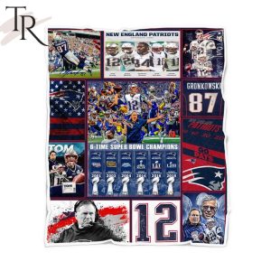 New England Patriots 6-Time Super Bowl Champions Fleece Blanket