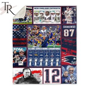 New England Patriots 6-Time Super Bowl Champions Fleece Blanket
