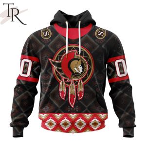 Personalized NHL Ottawa Senators Design With Native Pattern Full Printed Hoodie