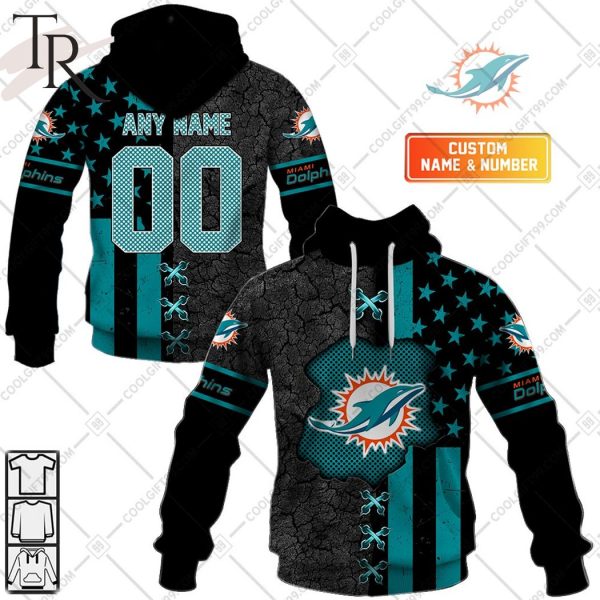 Personalized NFL Miami Dolphins Flag Special Design Hoodie
