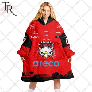 Personalized SHL Malmo Redhawks Home jersey Style Oodie, Flanket, Blanket Hoodie, Snuggie