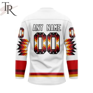 NHL Calgary Flames Special Design With Native Pattern Hockey Jersey