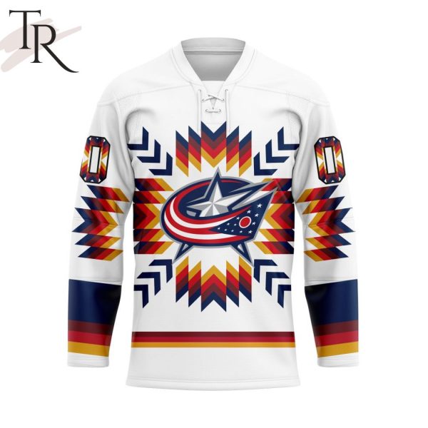 NHL Columbus Blue Jackets Special Design With Native Pattern Hockey Jersey