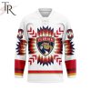 NHL Edmonton Oilers Special Design With Native Pattern Hockey Jersey