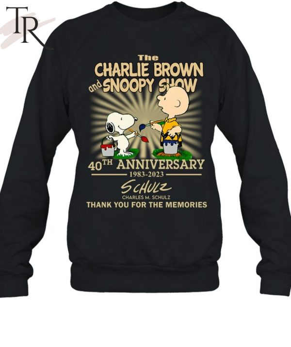 The Charlie Brown And Snoopy Show 40th Anniversary 1983 – 2023 Charles M.Schulz Thank You For The Memories T-Shirt