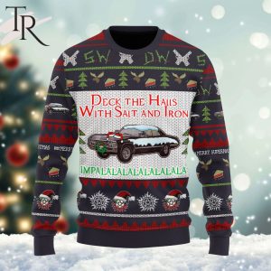 Deck The Halls With Salt And Iron Merry Supernatural Sweater Christmas