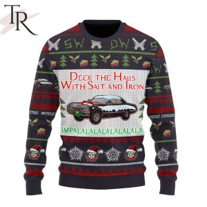 Deck The Halls With Salt And Iron Merry Supernatural Sweater Christmas
