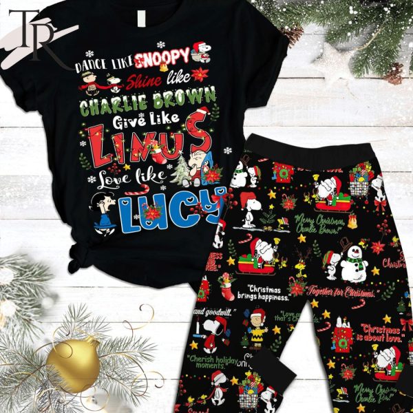 Dance Like Snoopy Charlie Brown Give Like Linus Love Like Lucy Short Sleeve Pajamas Set