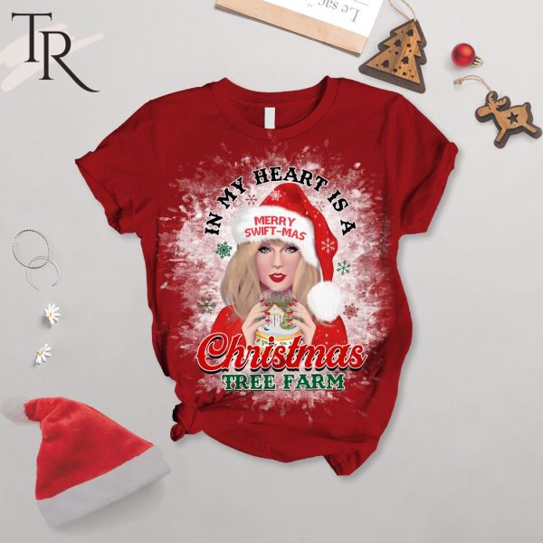 In My Heart Is A Christmas Tree Farm Merry Swift-Mas Taylor Swift Short Sleeve Pajamas Set
