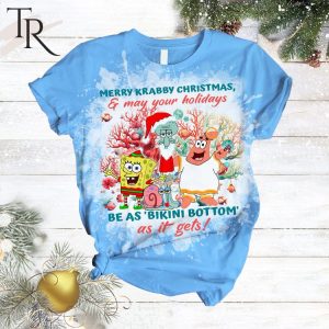 Merry Krabby Christmas Be As’ Nikini Bottom’ Spongebob Family Short Sleeve Pajamas Set
