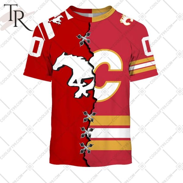 NHL Calgary Flames Mix CFL Calgary Stampeders Hoodie