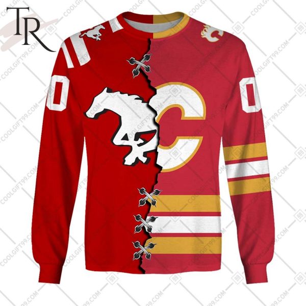 NHL Calgary Flames Mix CFL Calgary Stampeders Hoodie