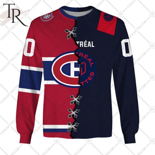 NHL Montreal Canadiens Mix CFL Montreal Alouettes Hoodie