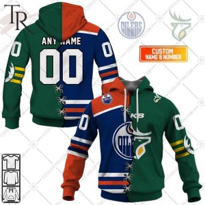 Personalized NHL Edmonton Oilers Mix CFL Edmonton Elks Jersey Style Hoodie