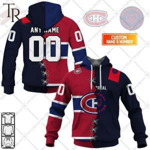 Personalized NHL Montreal Canadiens Mix CFL Montreal Alouettes Jersey Style Hoodie