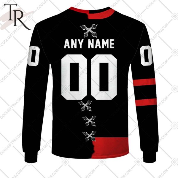 Personalized NHL Ottawa Senators Mix CFL Ottawa Redblacks Jersey Style Hoodie