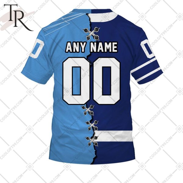 Personalized NHL Toronto Maple Leafs Mix CFL Toronto Argonauts Jersey Style Hoodie