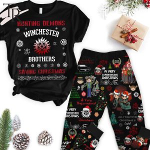 Hunting Demons Winchester Brothers Saving Christmas A Very Supernatural Christmas Pajamas Set