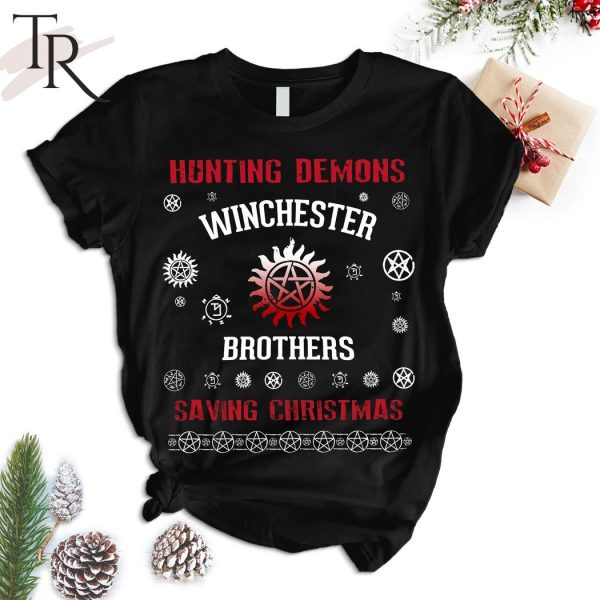 Hunting Demons Winchester Brothers Saving Christmas A Very Supernatural Christmas Pajamas Set