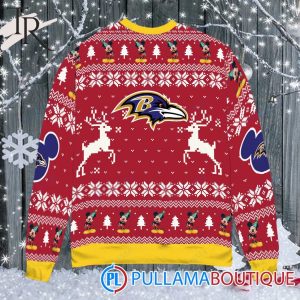 Baltimore Ravens x Mickey Mouse Ugly Christmas Sweater