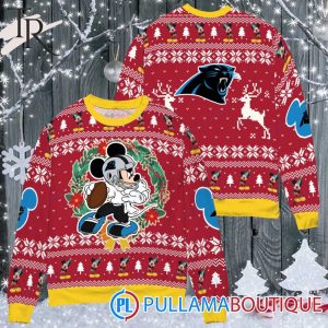 Carolina Panthers x Mickey Mouse Ugly Christmas Sweater