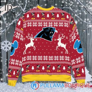 Carolina Panthers x Mickey Mouse Ugly Christmas Sweater