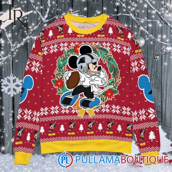 Carolina Panthers x Mickey Mouse Ugly Christmas Sweater