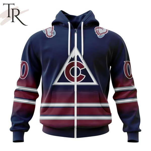 NHL Colorado Avalanche Personalize New Gradient Series Concept Hoodie