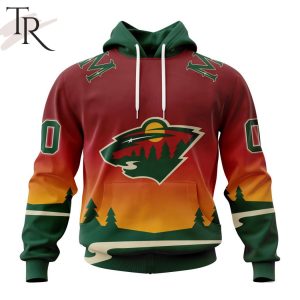 NHL Minnesota Wild Personalize New Gradient Series Concept Hoodie