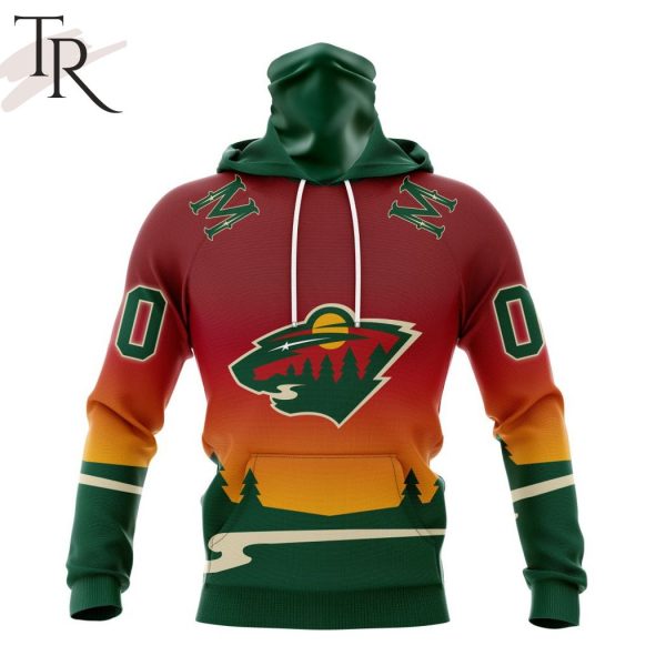 NHL Minnesota Wild Personalize New Gradient Series Concept Hoodie