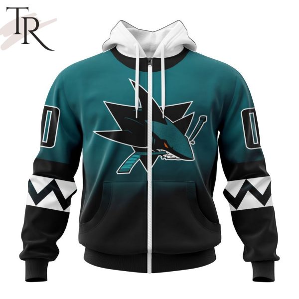 NHL San Jose Sharks Personalize New Gradient Series Concept Hoodie