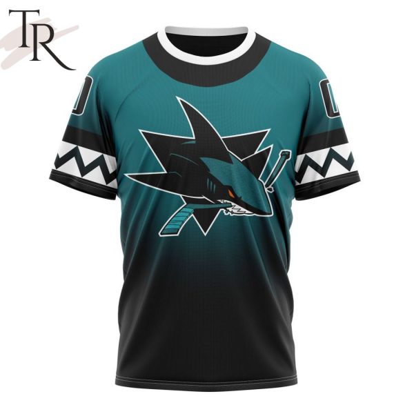 NHL San Jose Sharks Personalize New Gradient Series Concept Hoodie
