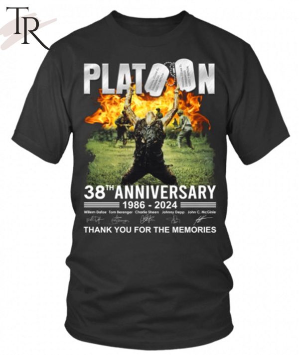 Platoon 38th Anniversary 1986 – 2024 Thank You For The Memories T-Shirt