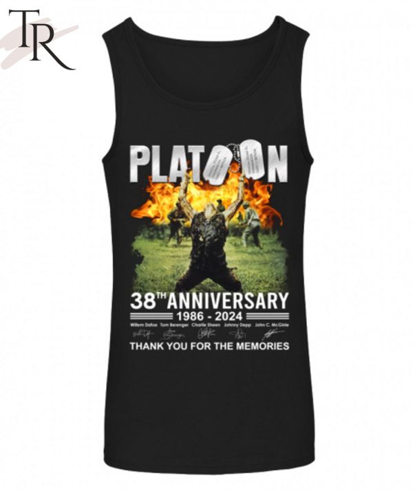 Platoon 38th Anniversary 1986 – 2024 Thank You For The Memories T-Shirt