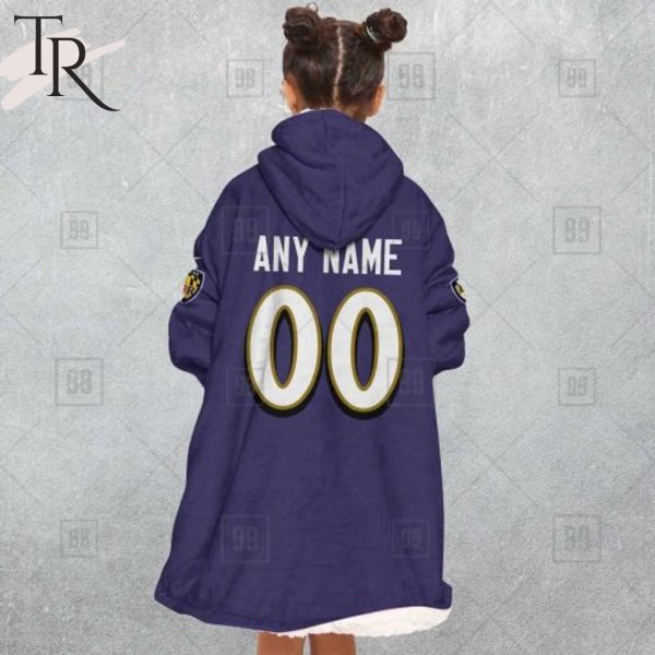 Personalized NFL Baltimore Ravens Home Jersey Blanket Hoodie