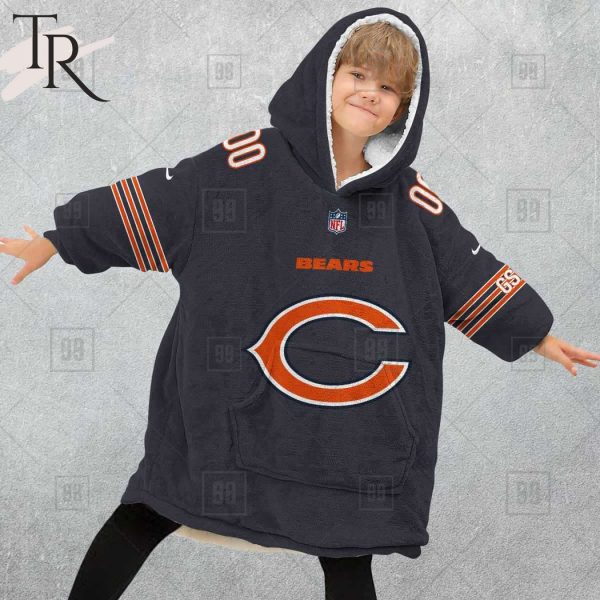 Personalized NFL Chicago Bears Home Jersey Blanket Hoodie
