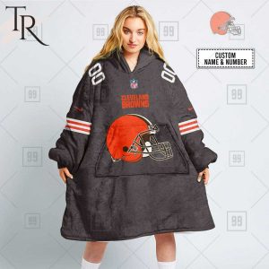 Personalized NFL Cleveland Browns Home Jersey Blanket Hoodie