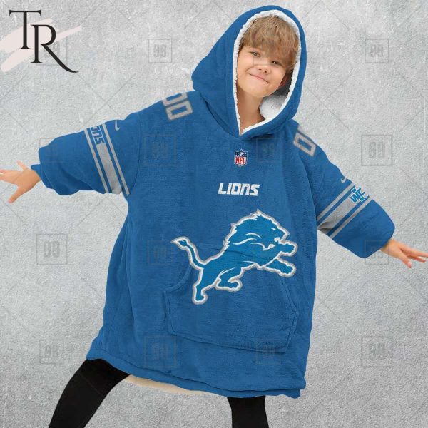Personalized NFL Detroit Lions Home Jersey Blanket Hoodie