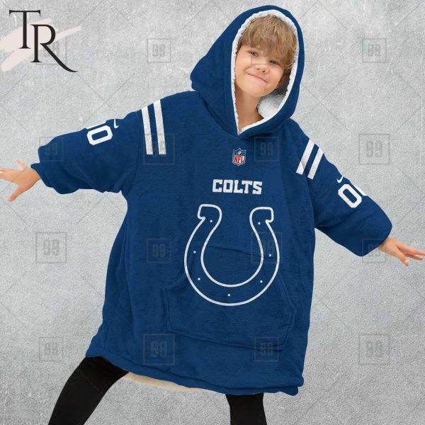 Personalized NFL Indianapolis Colts Home Jersey Blanket Hoodie