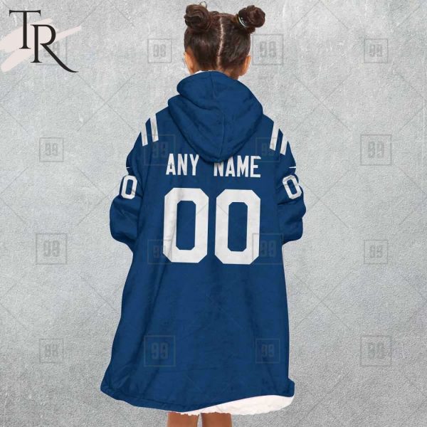 Personalized NFL Indianapolis Colts Home Jersey Blanket Hoodie