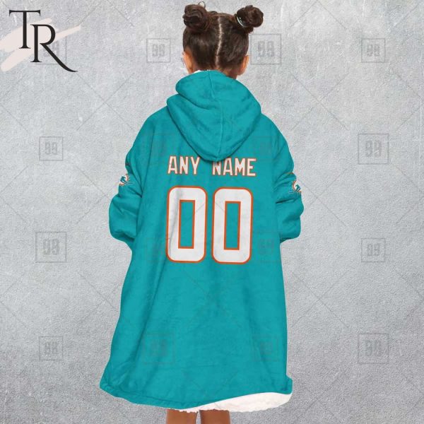 Personalized NFL Miami Dolphins Home Jersey Blanket Hoodie