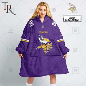 Personalized NFL Minnesota Vikings Home Jersey Blanket Hoodie